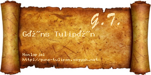 Güns Tulipán névjegykártya